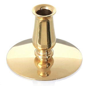 Brass Metal Candle Holder for Table Decoration at Festivals Weddings Brass Candle <b>Stand</b> with Round Base - Product Image 5