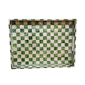 Luxury Mother of Pearl Serving <b>Tray</b> Handmade Inlay Shell <b>Decorative</b> <b>Tray</b> for Home Hotel Restaurant Serving and Gift Use - Product Image 4