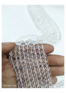 Perles de quartz clair naturel taillées en diamant, demi-brin, pour bijoux DIY, agate Mirani du Rajasthan, thème Amour - Product Image 2