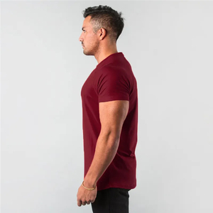 Camisetas de Manga Corta para Hombre, Cuello Redondo, Color Sólido, Personalizadas al por Mayor, Tejidas en Algodón y Poliéster para Verano - Product Image 2