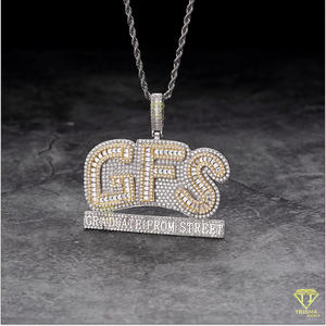 Pendentif GFS Graduate From Street, serti de diamants Moissanite, collier Hip Hop, bijoux de luxe, cadeau - Product Image 3
