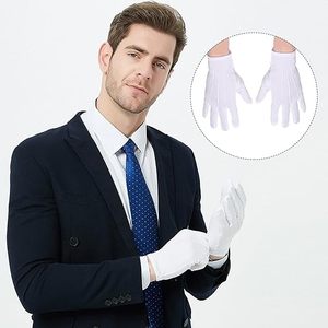 25 Pairs <b>White</b> Gloves for Men,Formal Marching Band & Pallbearer Usher Gloves, Can be Used for Servers, Funerals and Costume - Product Image 5