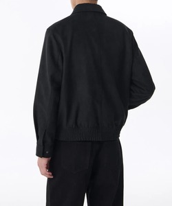 Men's <b>Black</b> Bomber <b>Jacket</b> Turn-down Collar Zipper Closure Casual Autumn Wear Regular Fit Solid Color Polyester Material - Product Image 2