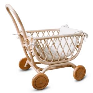 Cochecitos de muñecas de ratán para niños, juguetes divertidos, excelentes precios, cochecitos de muñecas de madera natural, carrito de juguete. - Product Image 2
