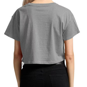 Ladies <b>White</b> <b>Short</b> <b>Sleeve</b> Summer Casual Plain Crewneck Crop T <b>shirt</b> Mockup Customizable Blank Tee Cotton Blend Crop T <b>Shirt</b> - Product Image 3