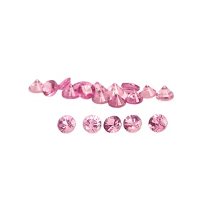 Pierres gemmes lâches de coupe ronde à facettes de tourmaline rose naturelle de 2mm - Product Image 1
