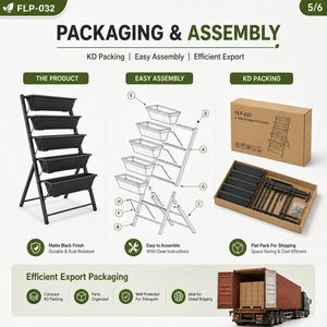 Jardinière Verticale à 5 Niveaux en Gros avec Bacs en Plastique – Support de Plantes Extérieur Gain de Place pour Balcon et Patio - Product Image 4
