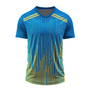 Maillot de football personnalisé à rayures dégradées, col en V, respirant, séchage rapide, sublimation, disponible à la vente – Offre spéciale OEM - Product Image 3