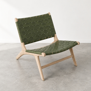 Chaise longue de luxe moderne du milieu du siècle, avec structure en bois de teck massif, en cuir véritable, confortable et écologique, avec pieds Saber - Product Image 3