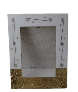 Luxury White Marble & Brass <b>Photo</b> <b>Frame</b> Handmade Inlaid Bone <b>Picture</b> <b>Frame</b> Modern Tabletop Home Decor <b>Frame</b> - Product Image 1