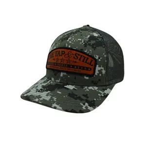 Custom Camo Trucker Men's Hats PVC Rubber Logo Gorras Mesh Back High Quality Branded Sport Caps Adjustable Snapback Caps for Man