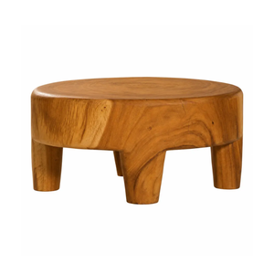 Organic Modern Solid Suar <b>Wood</b> <b>Round</b> <b>Coffee</b> <b>Table</b> Wabi-Sabi Style Thick Top Sculptural Handmade Hotel Villa Furniture - Product Image 3