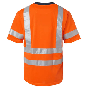 High Quality Cotton Material Custom Printing Working <b>T</b>-<b>Shirts</b> Reflective Stripe Construction Wear Safety Worker Hi Vis <b>T</b>-<b>Shirts</b> - Product Image 6