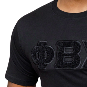 เสื้อยืด Phi Beta Sigma ผ้าเชนิลล์สีดำ สำหรับผู้ชาย ลายตัวอักษรกรีก เสื้อยืดพรีเมียมสำหรับสมาคมนักศึกษา แขนสั้น ทรงคลาสสิก สวมใส่สบาย - Product Image 5