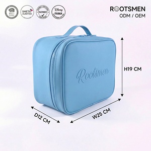 PVC Embossed Label Zipper Water Resistant Hanging Large Capacity Travel Fashion Cosmetic Bag - Product Image 1