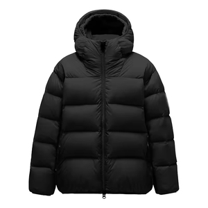 Blouson Bomber Unisexe Imperméable Couleur Unie Rembourré Coupe-Vent Fermeture Éclair Manteau Décontracté Hiver Coupe Droite Polyester Épais - Product Image 3