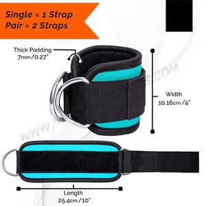 D-Anneau Néoprène Cheville Sangles Pour Poids De Levage Câble Machine Exercice Cheville Manchette Cheville Sangles Bandes Avec Grand D Anneaux pour tirer - Product Image 3