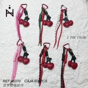 Llavor Leather <b>Key</b> <b>Chain</b> Cherry Shape Heart Design For <b>Keys</b> Gift - Product Image 3