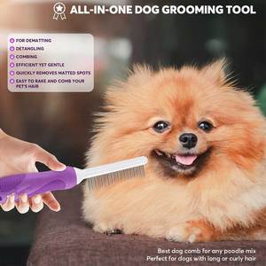 Peine de Doble Cara para el Cuidado de Mascotas, con Dientes de Acero Inoxidable para un Aseo Suave - Product Image 6