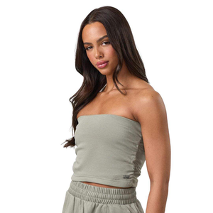 Camiseta sin mangas gris para mujer, con fruncido lateral, sin costuras, elástica, ajustada, para entrenamiento, gimnasio, fitness, ropa deportiva - Product Image 1