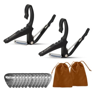 5 Core Guitar Capo Pair Quick Change Acoustic Electric <b>String</b> Clip Banjo Mandolin Or Ukulele <b>Black</b> - Product Image 1