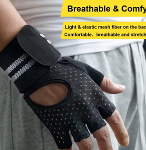 Workout <b>Gloves</b> with Wrist Wrap Support Fingerless <b>Weight</b> Lifting <b>Gloves</b> Anti Slip Padded Palm Gym <b>Training</b> & Powerlifting <b>Gloves</b> - Product Image 5