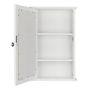Specchio da Bagno a LED Bianco con Porta Singola, Forma Rettangolare, Illuminato, Montaggio a Parete, con Mensola, Classificazione IP44 - Product Image 4