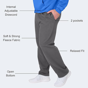 Pantalon de jogging décontracté gris foncé en coton, taille élastique, poches latérales, idéal pour l'automne – Meilleures ventes - Product Image 4