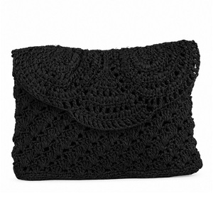 Pochette au crochet bleue style bohème avec fermeture à bouton, taille personnalisée, pour soirées estivales - Product Image 5