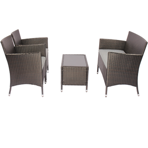 Conjunto de Sofás de Mimbre Sintético para Exteriores, Resistente al Agua, Muebles de Jardín y Patio de Alta Calidad, Cojines Duraderos y Cómodos, Plegables, PLWICKER - Product Image 6