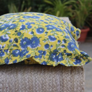 Best Handmade Bohemian Cotton Pillow Covers Luxury <b>Indian</b> Block Print Frill Cushion Cover Floral <b>Throw</b> Raffle Customizable - Product Image 6