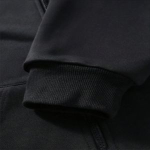 Sweat à capuche court et ample pour homme, avec logo brodé personnalisé en strass sur le devant, en coton, style streetwear vintage, zippé, écoresponsable, grandes tailles, OEM ODM - Product Image 5