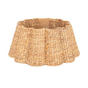 Handwoven Tall Water Hyacinth Christmas Tree Skirt Wicker Tree Base Cover High Quality OEM ODM Factory Wholesale Best Seller - Product Image 2