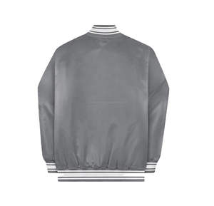 Men's Satin Bomber Baseball <b>Jacket</b> Solid Color Street Style Varsity <b>Jacket</b> Waterproof Design for Sale - Product Image 3