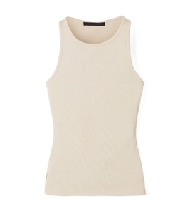Haut sans manches côtelé pour femme, col rond, couleur unie, longueur standard, coton respirant de haute qualité, tenue décontractée, logo personnalisé - Product Image 3