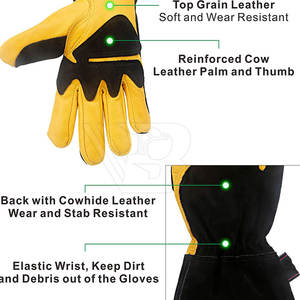 Gants de soudage en cuir résistant à la chaleur de qualité supérieure, fabriqués au Pakistan, prix de gros, marque Veekend Bazar, doublure en polyester - Product Image 3