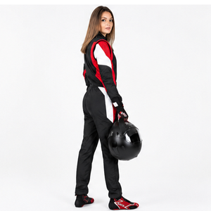 Women's Black <b>Red</b> White Full Sleeve Racing <b>Suit</b> Breathable Polyester All Seasons Adult Customized Team Wear - Product Image 4