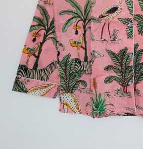 Vestido Casual con Estampado Animal Rosa para Mujer, Diseño Tropical de Palmeras, Zebras y Flamencos, Vestido de Verano Transpirable, Ropa de Dormir con Estampado Animal para Mujer - Product Image 3