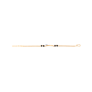 Handcrafted 14K Yellow <b>Gold</b> Evil Eye Women's <b>Bracelet</b> with Adjustable Chain Black <b>Beads</b> and Lab Grown Diamond Charm - Product Image 3