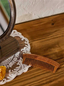 Peigne en bois de Neem naturel fait à la main, écologique, nouveau style, pour les cheveux, en provenance d'Inde - Product Image 6