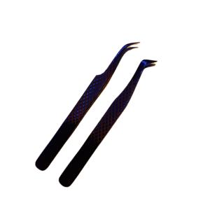 Pinzas Curvas Profesionales con Recubrimiento de Plasma – Pinzas de Precisión Antiestáticas de Acero Inoxidable para Extensión de Pestañas - Product Image 4
