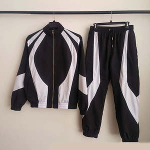 Top Trending Customized Logo Solid Design Men's Polyester <b>Jacket</b> and Tracksuit Set Full Zip-Up Nylon Windbreaker <b>Rain</b> Suit - Product Image 6