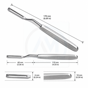 Cuchillo Giratorio Al Mida de 19.5cm, Forma de Bayoneta, 3mm 4mm 5mm, Acero Inoxidable Alemán, Instrumento Manual para Cirugía Plástica ENT, Clase II CE - Product Image 2