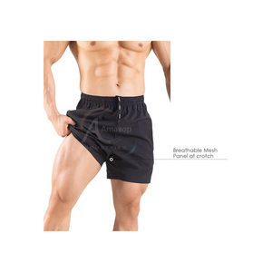 Pantalones Cortos Deportivos para Hombre, Paquete de 2, Secado Rápido, para Entrenamiento, Gimnasio, Verano, Poliéster y Elastano, con Bolsillos con Cremallera - Product Image 4
