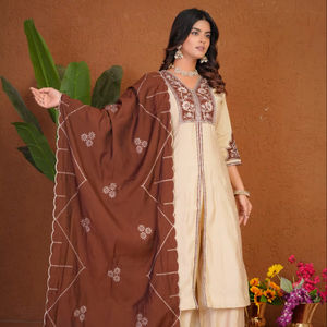 Designer Multi-Thread Embroidery Anarkali Suit Set for Festive & Wedding Wear - Product Image 1