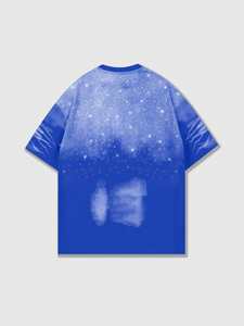 Custom Rhinestone Sparkle Oversized Men's T-shirts Breathable 100% Cotton Heavyweight 250-300GSM Acid Wash O Neck <b>Tshirt</b> - Product Image 2