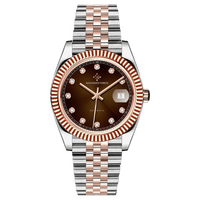 Montre mécanique automatique élégante pour homme, 40 mm, Alexander Ferros, saphir, fermoir papillon, acier inoxydable, résistante à l'eau, MIYOTA, analogique