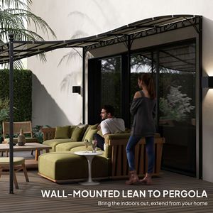Pergola da Esterno 3x5m Bianco Crema con Tettoia in Metallo e Fori di Drenaggio per Villa, Cortile, Parco, Giardino - Product Image 6