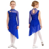 Costume de danse lyrique pour filles de 6 à 16 ans, robe fendue, vêtements de danse, spectacles, concours de danse, récitals, robes de danse de salon