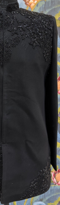 Veste de soirée architecturale de luxe noire TR Lachka Jodhpuri symétrique avec perles 3D Cyber Hex codées - Product Image 4